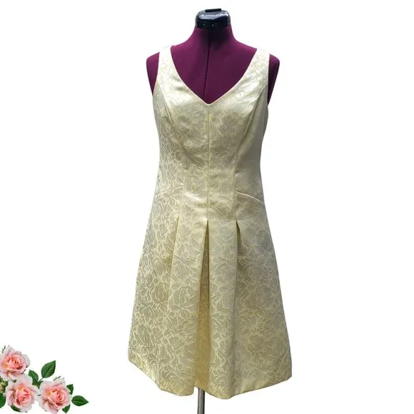 Evan Picone Dress Vtg Sz 2 Brocade Fit & Fare Classic Timeless Jacquard - Picture 1 of 16